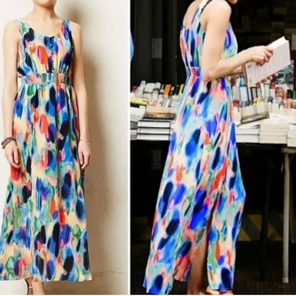 Maeve Multicolor Abstract Maxi Dress - Picture 2 of 16